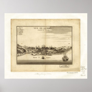 St Laurent Montreal Quebec panorama- karta 1755 Poster