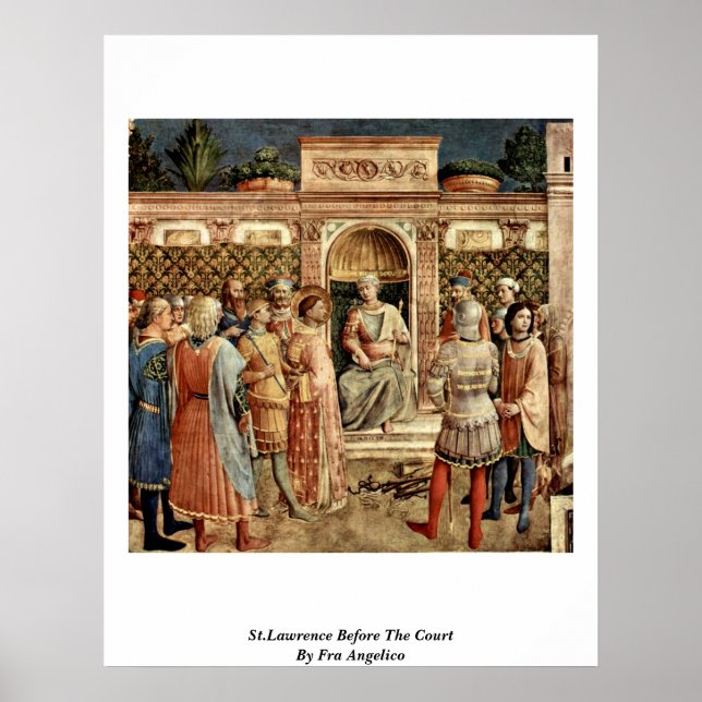 St. Lawrence before Court by Fra Angelico Poster (Framsidan)