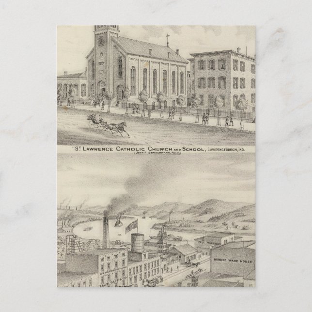 St Lawrence katolska kyrka och skola Vykort (Framsida)