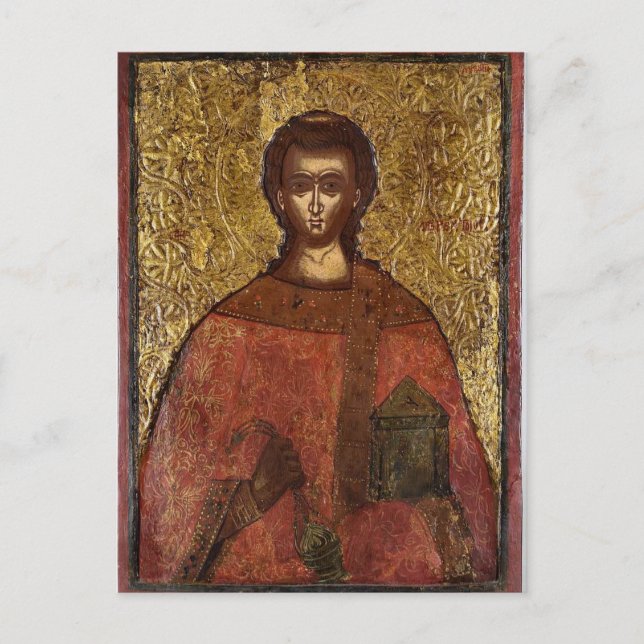 St. Lawrence Martyr Orthodox Christian Icon Vykort (Framsida)