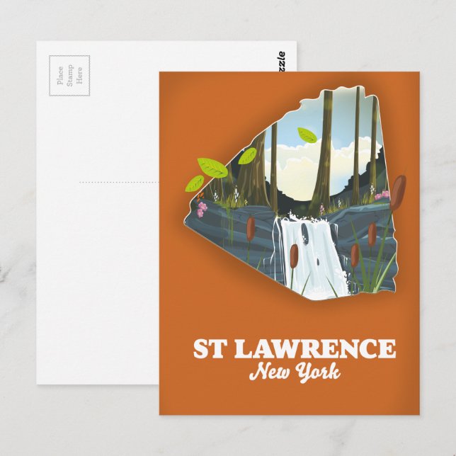 St Lawrence New York Resemålningaffisch Vykort (Fram/baksida)