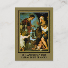 St. Lawrence of Rom, Patron Saint of Cooks Prayer Visitkort