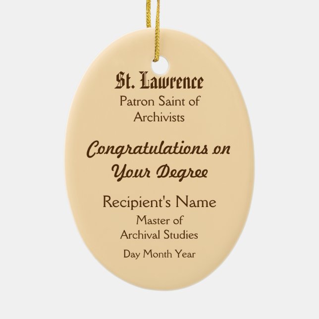 St. Lawrence of Rom (PM 04) Julgransprydnad Keramik (Baksidan)