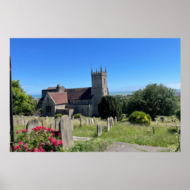 St Leonards Church Hythe sedd ovanifrån Poster (Framsidan)