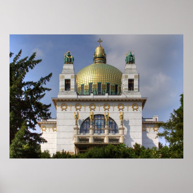 St. Leopoldkyrkan Wien Österrike Poster (Framsidan)