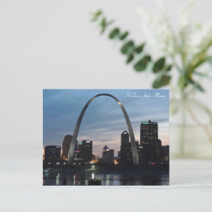 St Lois Arch, Illinois Natttid Helg Vykort