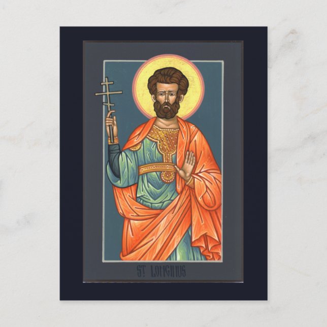 St Longinus, Centurion Prayer Card Vykort (Framsida)