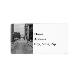 St Louis Alley Grayscale Adressetikett