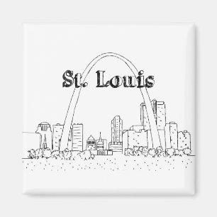 St Louis Arc Vacation Teckning Vacation Art Travel Magnet