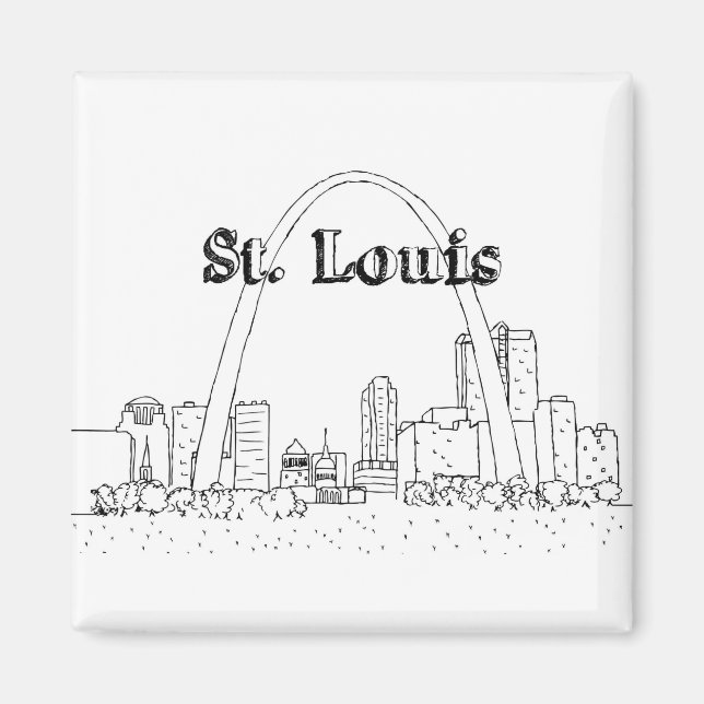 St Louis Arc Vacation Teckning Vacation Art Travel Magnet (Framsidan)