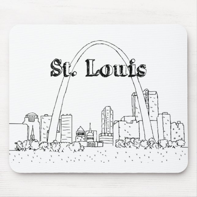 St Louis Arc Vacation Teckning Vacation Art Travel Musmatta (Framsidan)