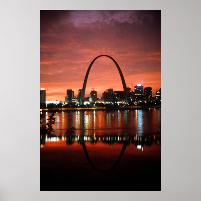 St. Louis Arch på Dusk Photograph Poster (Framsidan)