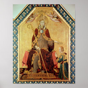 St Louis av Toulouse som krönar hans broder Poster