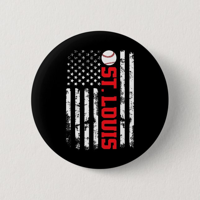 St. Louis Baseboll USA Flagga  Knapp (Framsida)