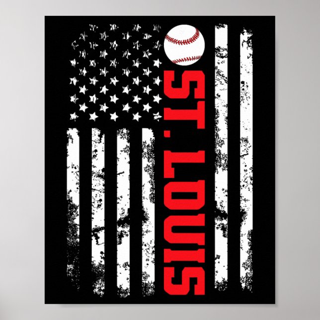 St. Louis Baseboll USA Flagga  Poster (Framsidan)