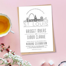 St. Louis Bröllop | Stiliserad Skyline-inbjudan