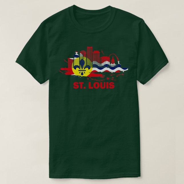 St Louis City Flagga Downtown SkylineSt Louis Skyl T Shirt (Design framsida)