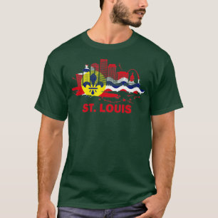 St Louis City Flagga Downtown SkylineSt Louis Skyl T Shirt