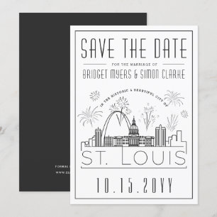 St. Louis City Spara datumet med Fireworks Inbjudningar