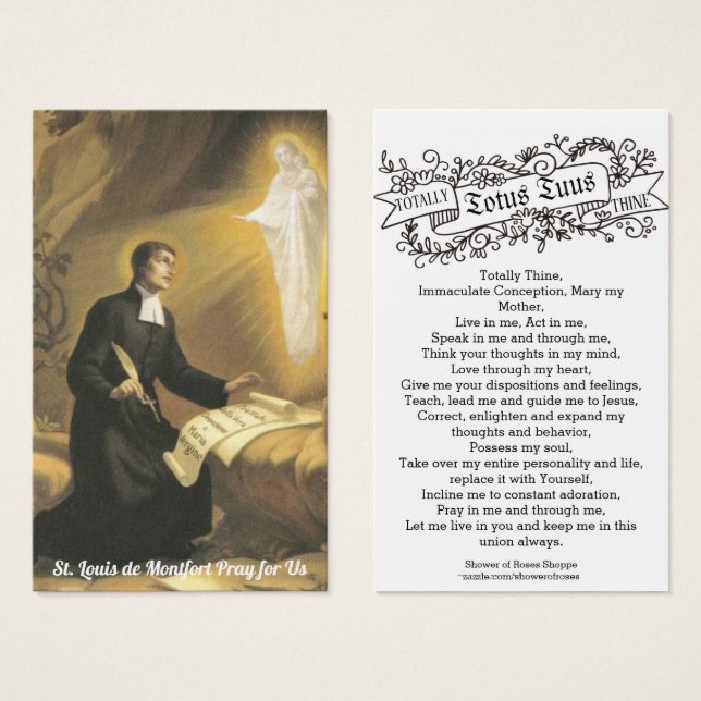 St. Louis de Montfort, den katolska konsecrationen Visitkort (Framsida & baksida)