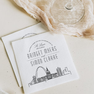 St. Louis Deco Skyline Bröllop Event Napkins Pappersservett