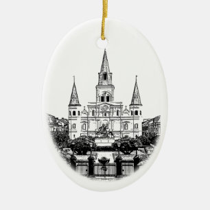 St Louis domkyrkaNew Orleans prydnad Julgransprydnad Keramik
