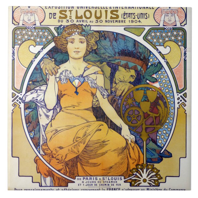 St. Louis Exhibition, Mucha Kakelplatta (Framsidan)
