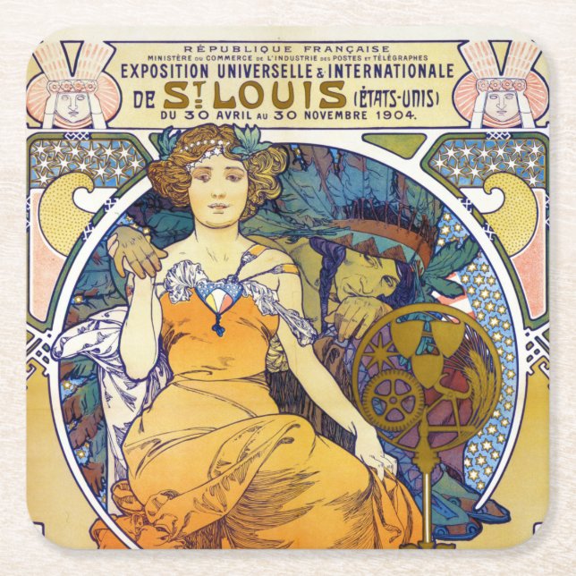 St. Louis Exhibition, Mucha Underlägg Papper Kvadrat (Framsidan)