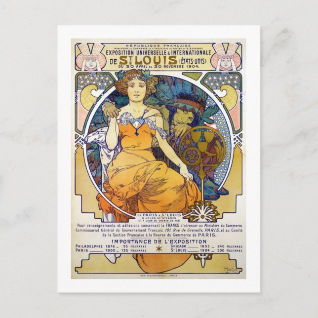 St. Louis Exhibition, Mucha Vykort (Framsida)