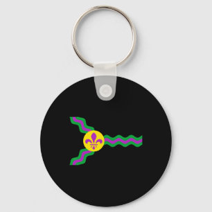 St. Louis Flagga Mardi Gras Mardi Gras Soulard Nyckelring