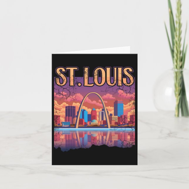 St Louis Gateway Arch Missouri Cityscape Skyline Kort (Framsida)