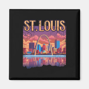 St Louis Gateway Arch Missouri Cityscape Skyline Magnet
