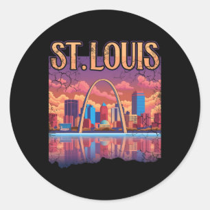 St Louis Gateway Arch Missouri Cityscape Skyline Runt Klistermärke