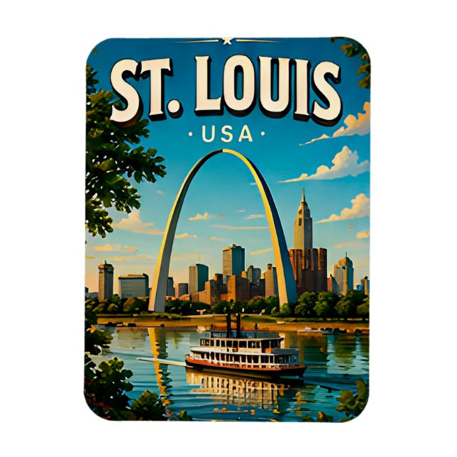 St. Louis Gateway Arch Siluett Magnet (Vertikal)