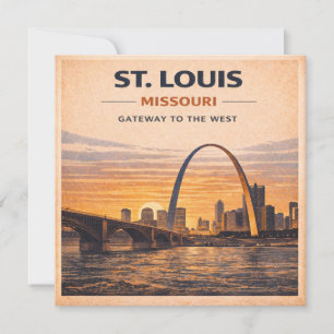 St. Louis Gateway Arch Solnedgång Pappersvaror