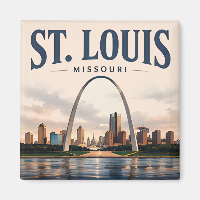 St. Louis Gateway Skyline Magnet (Framsidan)