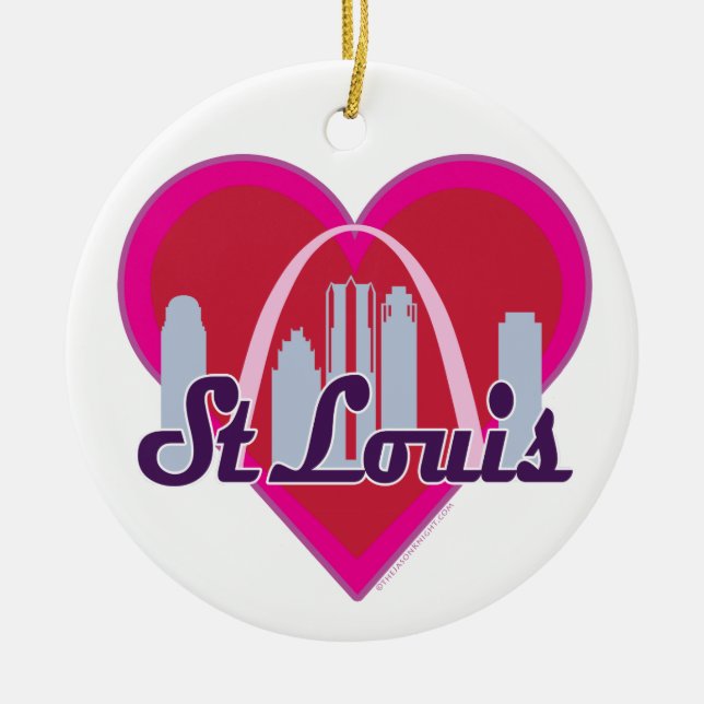 St Louis horisonthjärta Julgransprydnad Keramik (Framsidan)