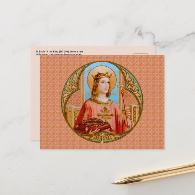 St. Louis IX Kung (BK 004) Vykort (Fram/Back In Situ)