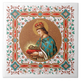 St. Louis IX med Rinceau Gräns (BK 065) Kakelplatta