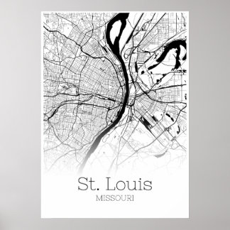 St Louis Karta - Missouri - City Karta Poster