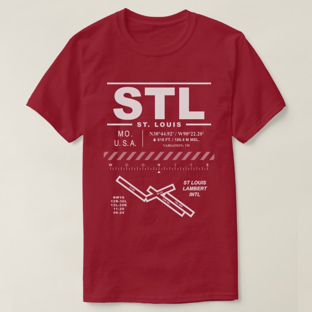 St Louis Lambert Internationell flygplats STL T-Sh Tröja (Design framsida)