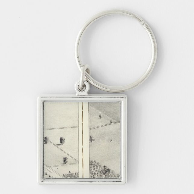 St. Louis, Missouri 15 Fyrkantig Silverfärgad Nyckelring (Framsidan)