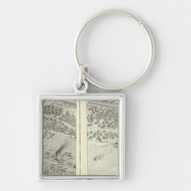 St. Louis, Missouri 15 Fyrkantig Silverfärgad Nyckelring (Framsidan)