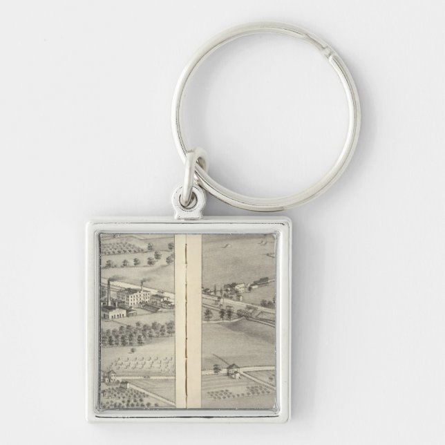 St Louis, Missouri 2 Fyrkantig Silverfärgad Nyckelring (Framsidan)