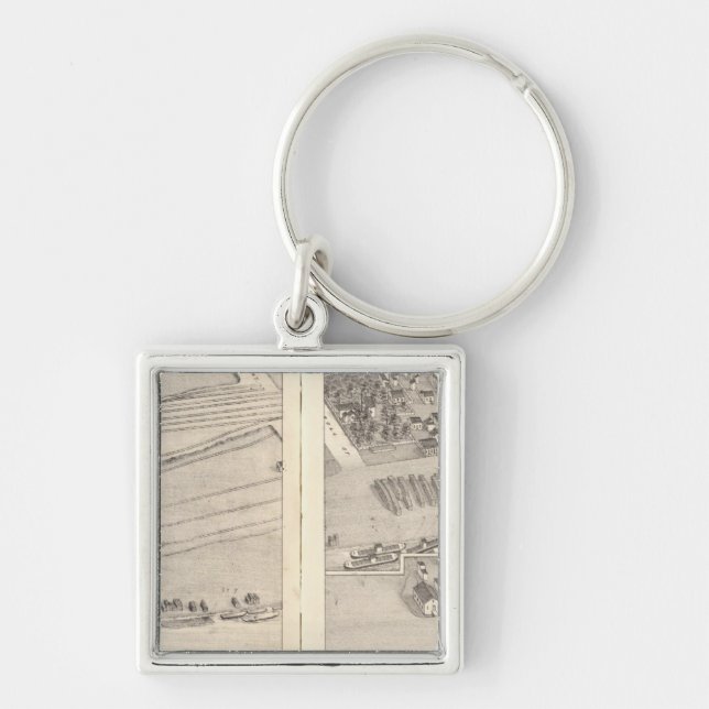 St Louis, Missouri 8 Fyrkantig Silverfärgad Nyckelring (Framsidan)
