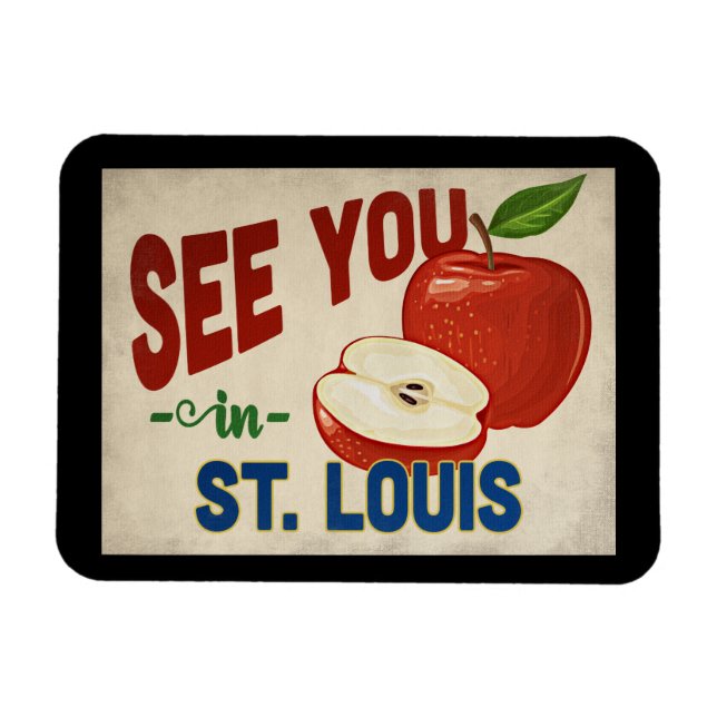 St. Louis Missouri Apple - Vintage resor Magnet (Horisontell)