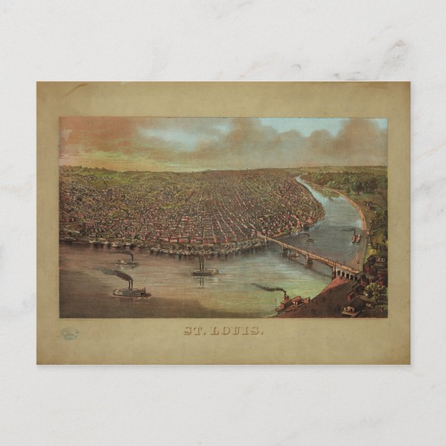 St. Louis Missouri av George Degen från 1873 Vykort (Framsida)