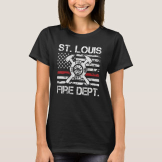 St Louis Missouri Brandkår Tunn Röda Linje Fi T Shirt