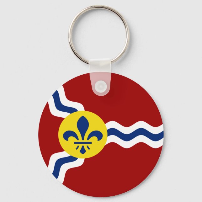 St. Louis (Missouri) City flagga Keychain Nyckelring (Framsida)