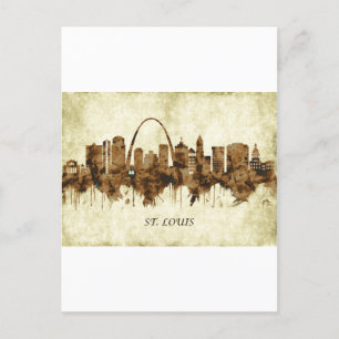 St. Louis Missouri Cityscape Helg Vykort